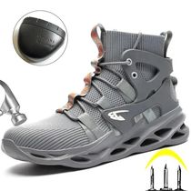 Man Safety Shoes Puncture-Proof Work Sneakers Lightweight Wo