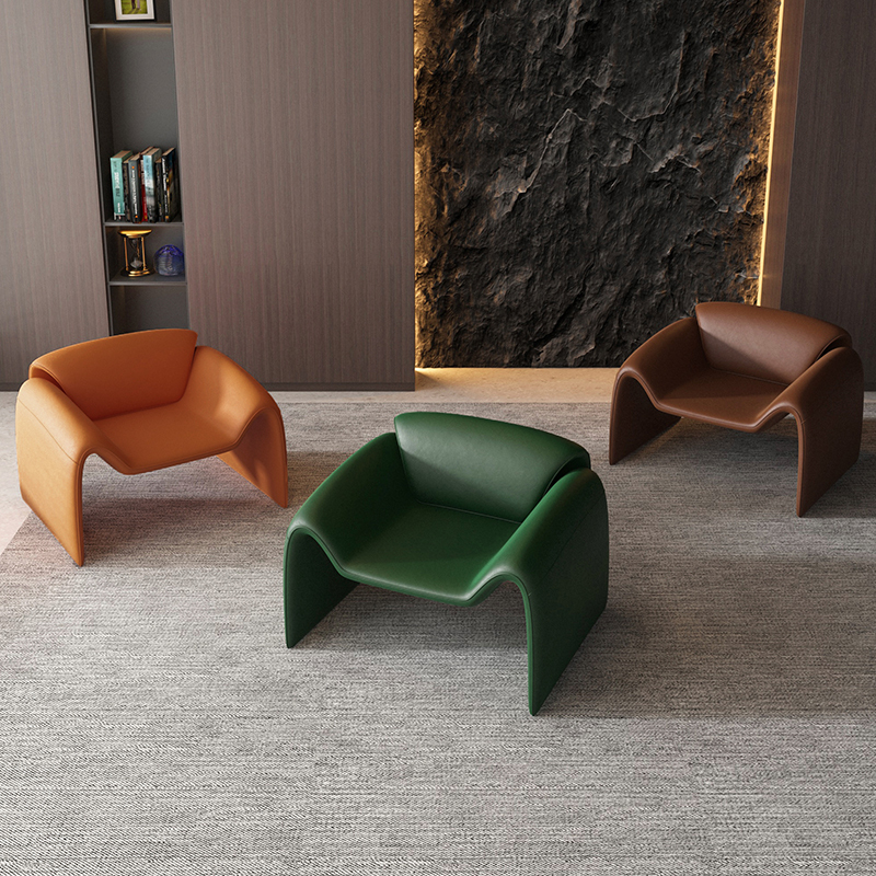 Italian-Style Minimalist Creative Living Room M-Shaped Leisure Chair, Trendy Crab Chair, Homestay Rest and Reception Meeting Table and Chair Set