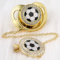 Newborn Pacifiers Bling Gold Pacifier Clip Football Sell Bab