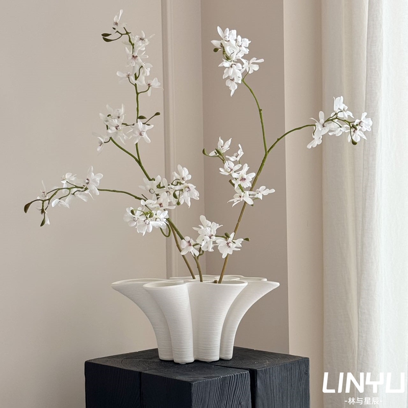 Linyu/3D Printed Ceramic Flower Vessel, Irregular Coral-Shaped Desktop Decoration, Hydroponic Vase for Flower Arrangement Linyu/3D Printed Ceramic Flower Vessel, Irregular Coral-Shaped Desktop Decoration, Hydroponic Vase for Flower Arrangement
