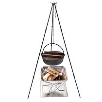 Ultra-light-Kerman 105MS aluminum alloy tripod hanging pot bracket camping barbecue grill four sections detachable and height-adjustable