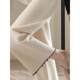 White Chenille Wide-Leg Pants for Women 2024 New Winter Style Loose High-End Feel Petite High-Waisted Straight Casual Pants