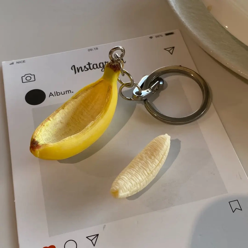 Fruit Pulp Can Be Separated, Creative Handmade Banana Boat Cute Keychain, Student Backpack Decoration