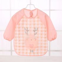1 PCS Pink Waterproof EVA Long Sleeve Bib Blouse Childrens E