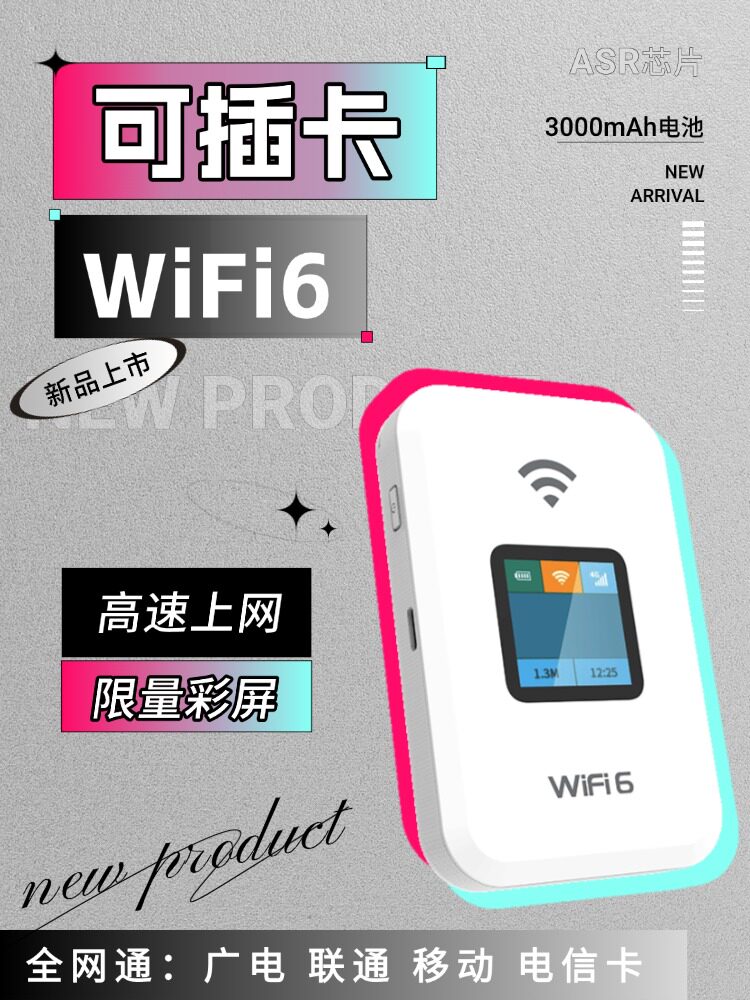 Plug-In Card Portable Wifi 2026 New Model Wireless High-Speed Network Mobile Wifi 6, Self-Inserting Card, No Plan Required, No Fees, Nationwide Availability, All-Network Compatible, Suitable for Home, Car, and Mobile Hotspot