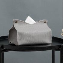 2024 New Nordic Modern Leather Paper Box PU Tissue Box Living Room Coffee Table Dining Table Car Tissue Bag