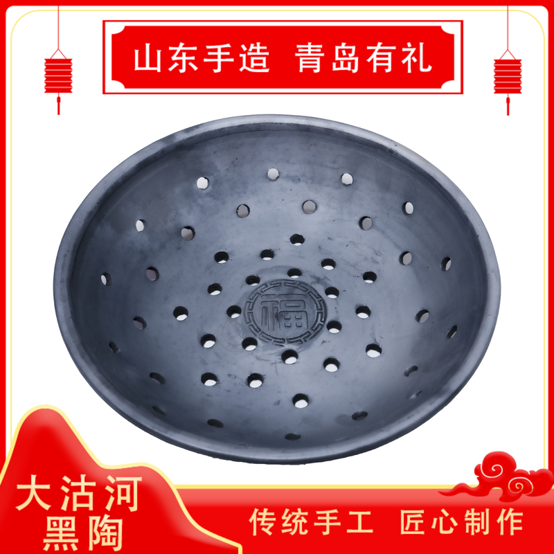 Black Pottery Rice Steamer, a Traditional Handicraft Passed down by Craftsmen, Is Purely Handmade, with a Steaming Tray and Basket for Steaming Buns and Seafood in Their Original Form