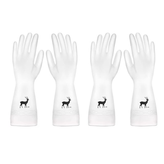 Durable Dishwashing Gloves for Women, Household Kitchen Latex Thickened Cleaning Tool, Housework, Laundry, Rubber Leather, Waterproof