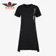 Vestido midi deportivo con estampado de letras y cuello redondo para mujer adidas original neo CV6956