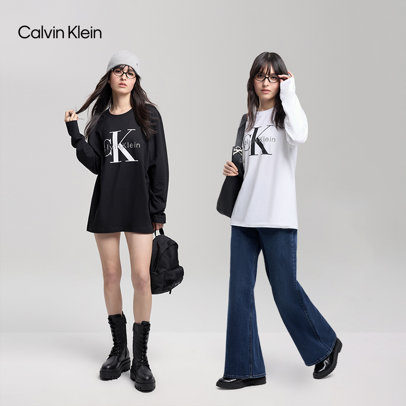 Ck Jeans Spring and Autumn Unisex Casual Workwear Printed Base Shirt Round Neck Long Sleeve T-Shirt Top for Men and Women Couples Ck Jeans Spring and Autumn Unisex Casual Workwear Printed Base Shirt Round Neck Long Sleeve T-Shirt Top for Men and Women Couples