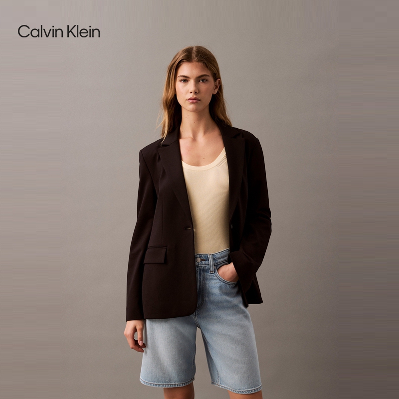 Ck Jeans Spring and Autumn Women's Business Commuting Casual Professional Formal Wear Notched Lapel Slim Fit Suit Jacket Ck Jeans Spring and Autumn Women's Business Commuting Casual Professional Formal Wear Notched Lapel Slim Fit Suit Jacket