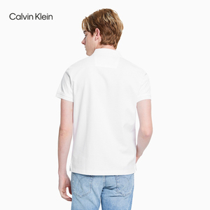 CK Jeans 2021夏季新款男装纽扣翻领LOGO刺绣短袖POLO衫 J319545