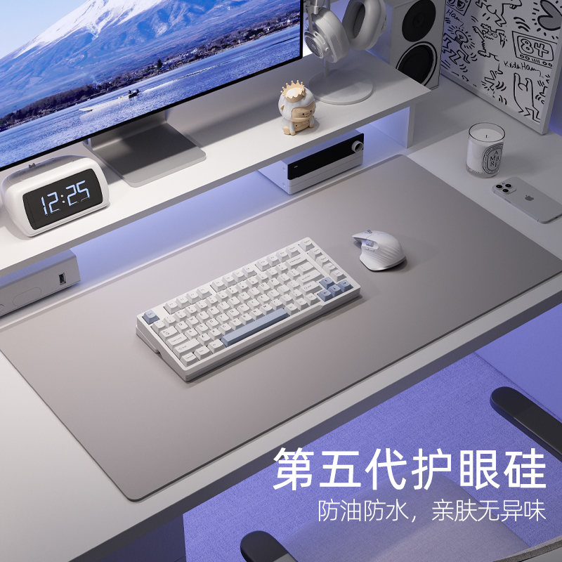 Eye-Protecting Silicone Computer Desk Mat, Office Desk, Laptop Keyboard and Mouse Pad, Extra-Large High-End Desk Writing Desk