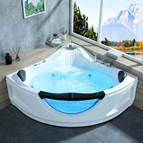 Triangular fan-shaped double bathtub 1 1 1 2 1 3 1 4 1 5 1 6 meters constant temperature surf massage tub