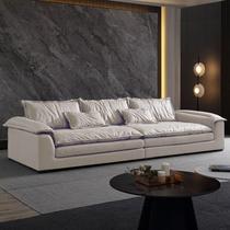 Italian minimalist technology fabric sofa living room small apartment simple modern home straight row light luxury three-seat sofa