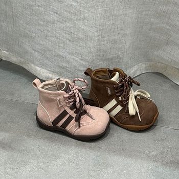 Abc Girls' High-Top Boots, New Autumn and Winter Models, Boys' Soft-Soled Non-Slip Sneakers, Baby High-Top Training Shoes