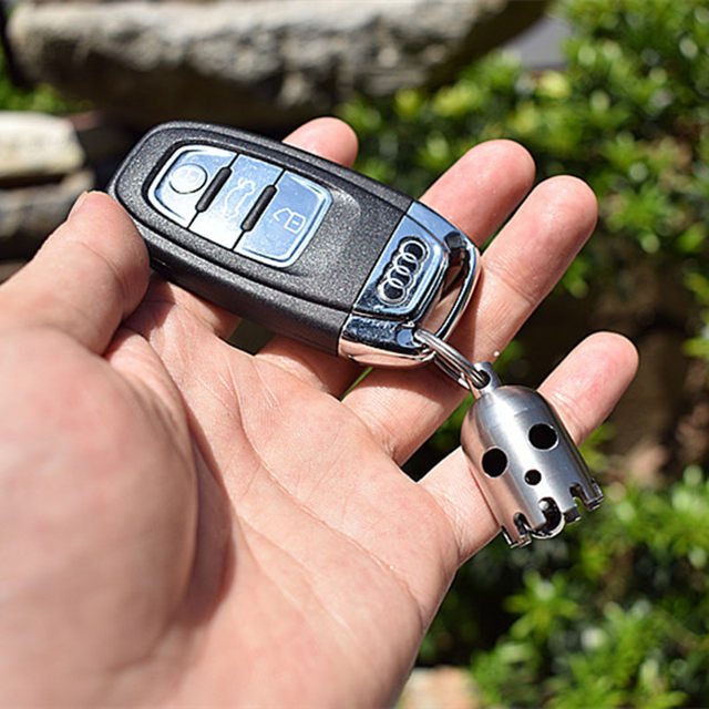 Tuning Fork Bell 304 Stainless Steel Ghost Wind Chime with Crisp Sound Edc Paracord Knife Pendant Braided Rope Bag Charm