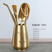 Tea Ceremony Six Gentlemen Set Kung Fu Tea Set Accessories Brass Gentleman Drinking Tea Tea Making Tools Tea Knife Tea Washer