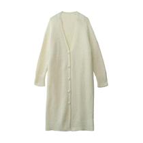 Loose Single Breasted Womens Long Sleeved Knitted Sweater