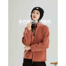 (700g Extra Thick Jacket) Womens New Winter Thickened Sheep Velvet Stand Collar Double-sided Velvet Short Polar Fleece Jacket