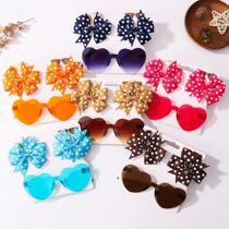 3Pcs set Kids Cute Solid Dot Hairpin Colorful Heart Sun Glas