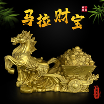 Bronze horse ornaments horse-drawn gold box horse-drawn gold box horse-drawn yuan horse-drawn car fortune-drawing office opening gift