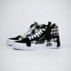 Sk8-Hi Cap Black and White High-Top Deconstructed Zipper Splicing Gray and Yellow Splicing Checkerboard Canvas Men's and Women's Shoes