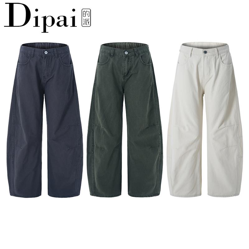 ร้าน Dipai บริษัท กวางโจว มู่จัว เครื่องแต่งกาย จำกัด กางเกงทำงานผ้าฟอกย้อมสไตล์อเมริกันย้อนยุค สำหรับฤดูร้อน