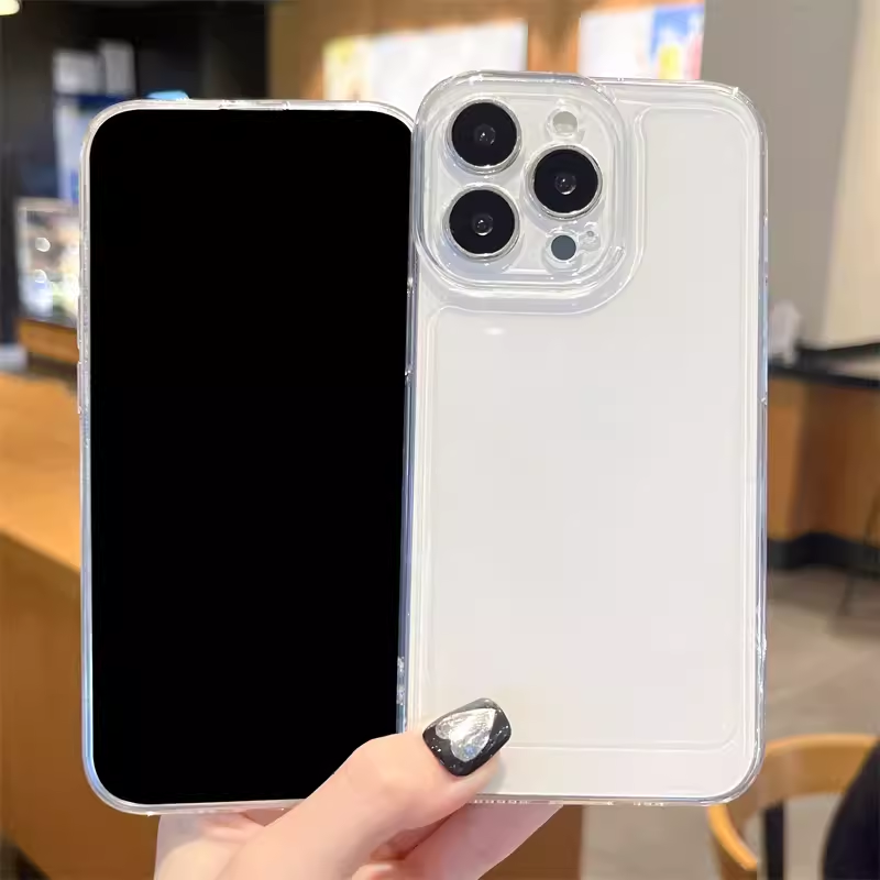 Suitable for the New Apple 16 Phone Case, 15 Simple Transparent Phone Case, Apple 14 Anti-Drop Large Hole Protective Case, iPhone 13 Pro Soft Full-Cover 12 Fine Hole Thin Men's and Women's Model 11