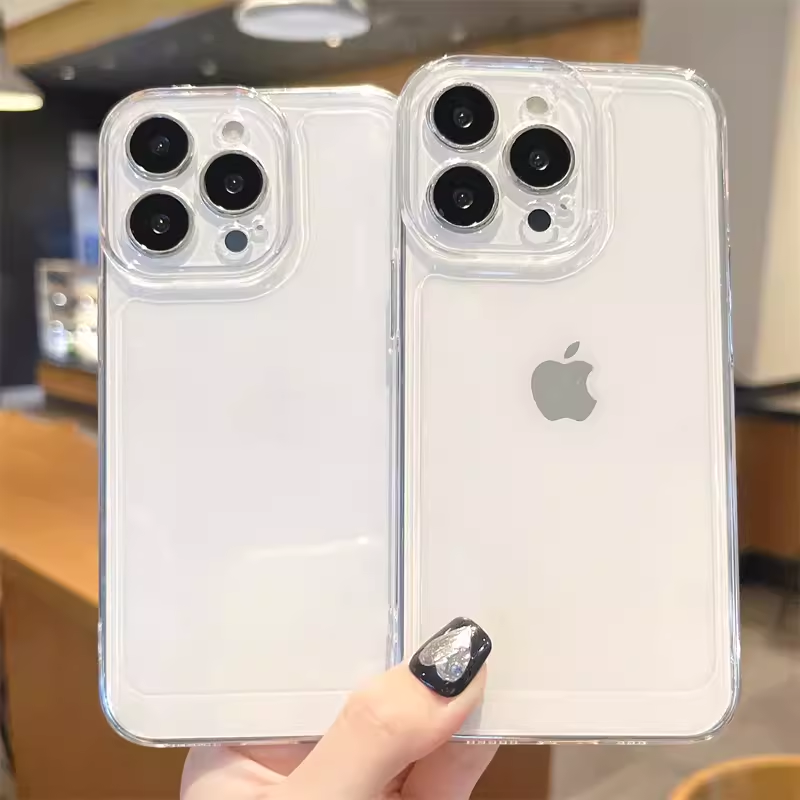 Suitable for the New Apple 16 Phone Case, 15 Simple Transparent Phone Case, Apple 14 Anti-Drop Large Hole Protective Case, iPhone 13 Pro Soft Full-Cover 12 Fine Hole Thin Men's and Women's Model 11
