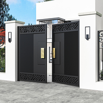 Courtyard gate aluminum alloy outdoor gate villa iron double door rural self-built house outer courtyard customizable gate