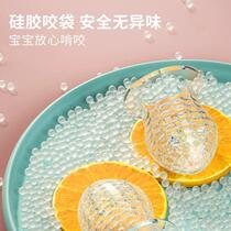 Baby bite bag fruit and food supplement tool silicone pacifier molar stick teether fruit and vegetable baby food supplement tool