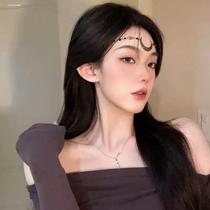 Tibetan exotic ethnic style headwear eyebrow pendant and forehead chain earrings Tibetan hair accessories tassel forehead jewelry womens accessories