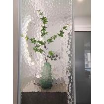 Ultra-white water ripple stripes Changhong tempered art glass partition screen living room entrance bathroom half wall customization