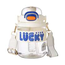 Tritan internet celebrity double drinking sports water cup large capacity outdoor fitness water bottle male and female students plastic straw cup