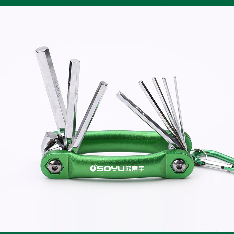 Osuoyu Folding Hex Key Set, Imperial Hexagonal Wrench with Center Hole, Flower-Shaped Hex Key