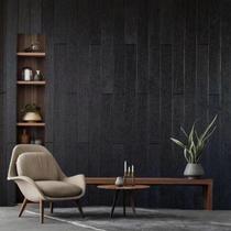 Black wood grain board carbonized wood decorative board burnt fir board strong grain board solid wood background wall board cracked fire wood