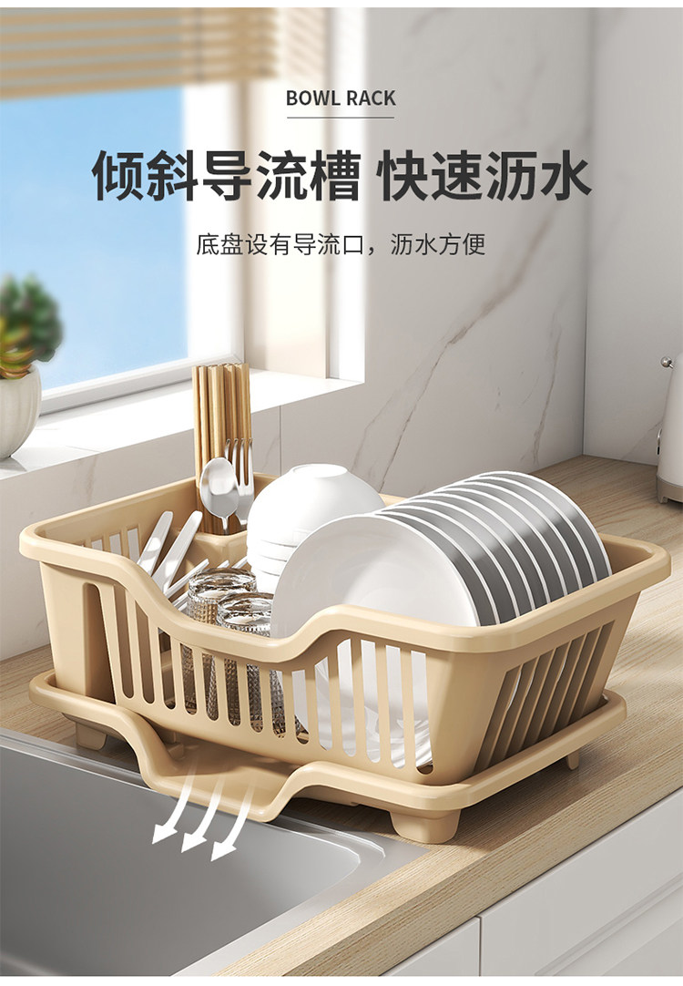 Сушилка 沥水碗盘架碗碟收纳架水槽置物架餐具家用厨房台面碗筷滤水收纳盒 No brand