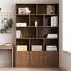 Bookcase with door Bookshelf Household simple multi-layer storage cabinet Living room dustproof cabinet Storage display cabinet Floor-standing storage cabinet