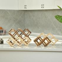 Stainless steel simple storage ornaments red wine room modern crafts American creative rack display rack home decoration