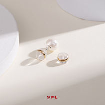 6 8 plastic ear plugs 18k real gold plating transparent simple hamburger anti-falling earrings behind the ear earplugs hot sale