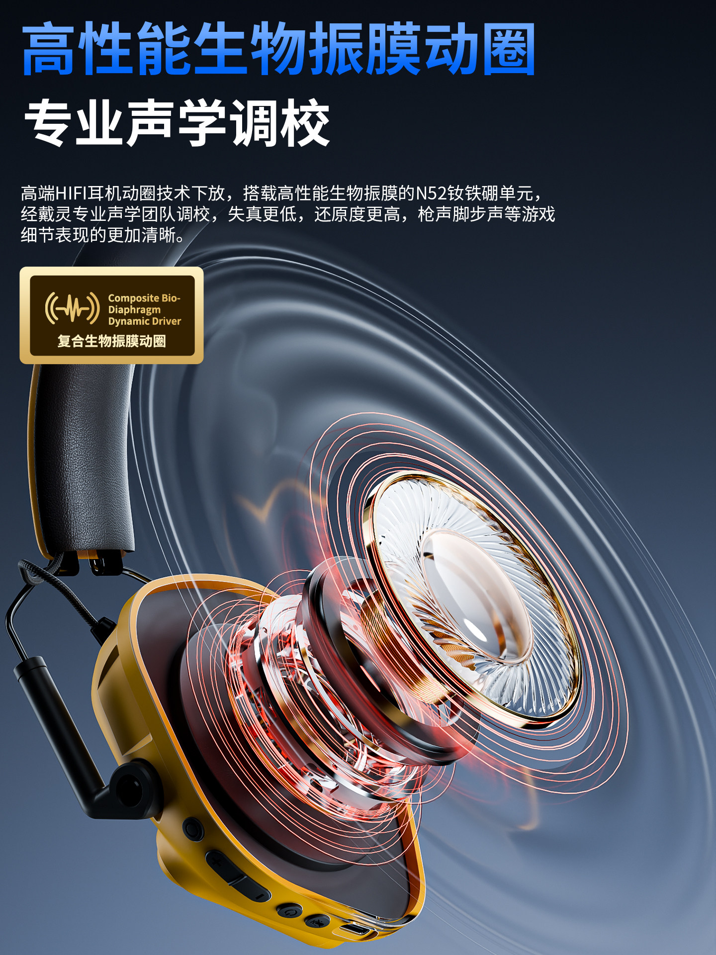 Dailin G3 Gaming E-Sports Headset 2.4g No Delay Computer 7.1 Sound Effect Fps Dedicated with Microphone Long Battery Life