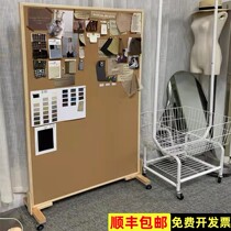 Mobile universal wheel bracket bulletin board message board cork board photo wall background board inspiration creative board display column
