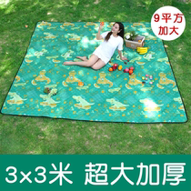 3x3m extra large spring outing mat picnic mat moisture-proof mat thickened waterproof portable outdoor camping tent lawn mat