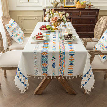 Rectangular tablecloth waterproof, oil-proof, anti-scalding, no-wash placemat, cotton and linen feel table mat, french napkin, coffee table tablecloth Rectangular tablecloth waterproof, oil-proof, anti-scalding, no-wash placemat, cotton and linen feel table mat, french napkin, coffee table tablecloth