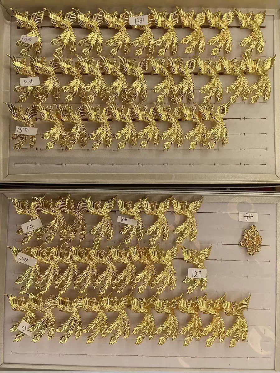 水貝黃金足金999 新婚鳳凰戒指女款結婚五金高檔禮品實時金價