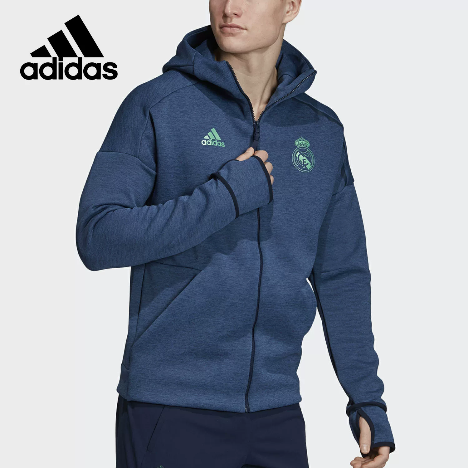 Правая/бренд: Adidas Adidas подлинный Real Zne HD 3.0 мужская футбольная куртка Real Madrid DX8699