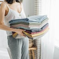 Washed cotton fitted sheet solid color pure cotton Simmons protective cover anti-slip 1 5m1 8m single bed sheet