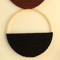 Bohemian style double round combination light luxury storage rack wall decoration pure handwoven wall hanging home accessories pendant