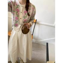 Early autumn French style gentle sweater for women 2024 new design versatile slim cardigan jacket